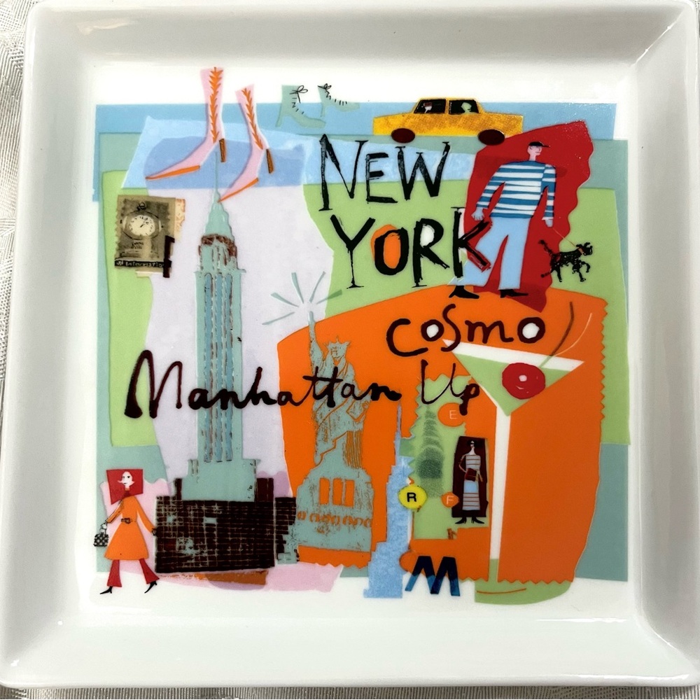 6 Crate & Barrel Road Trip City Scenes Appetizer Plates Global Cities 6” White - Picture 7 of 12
